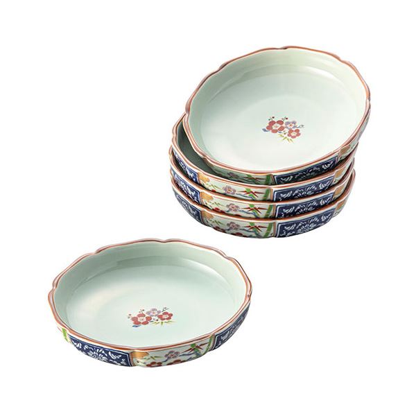 波佐見焼金雲香梅桔梗渕深和皿5客揃...