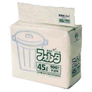 （まとめ）日本サニパック フォルタ・環優包装F-4H 半透明 45L 100枚【×3セット】