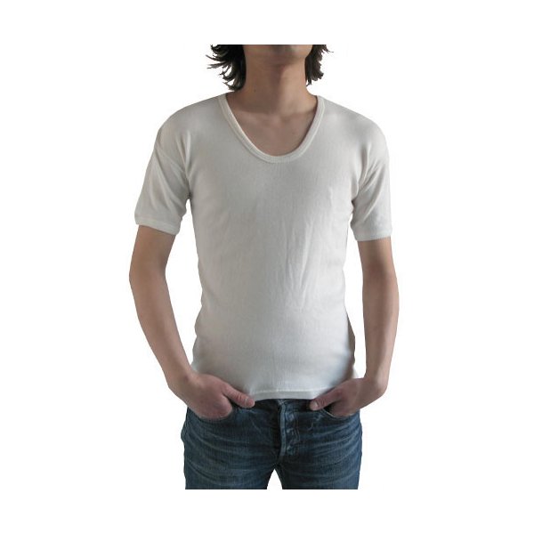 東ドイツタイプ Uネック Tシャツ ブラック サイズ4 レプリカ 綿混 半袖 ティーシャ...