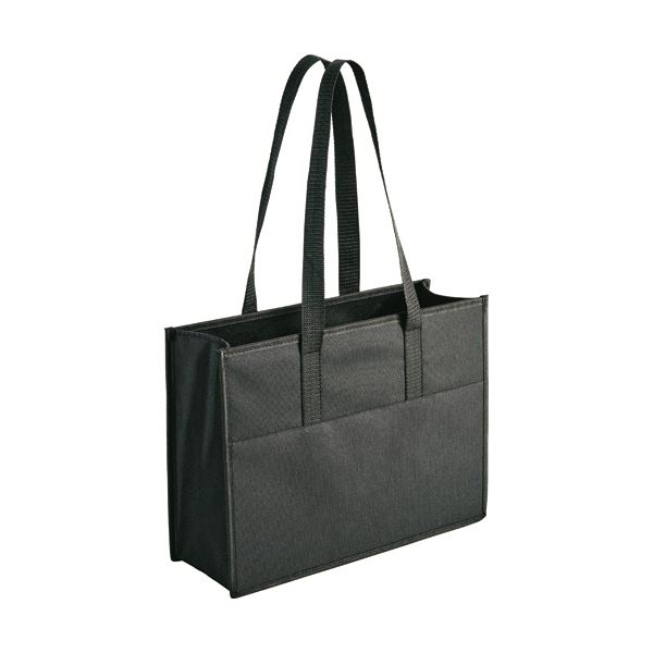 （まとめ） TANOSEEマルチトートバッグ A4ヨコ 黒 1個 【×5セット】