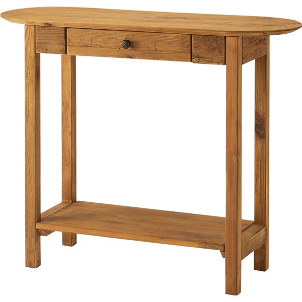 コンソールテーブル 約幅95cm ナチュラル 天然木 パイン古材 引き出し付 棚付き サイドテーブル リビング インテリア家具 組立式