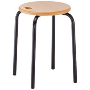 Wooden - ルネセイコウ ハンドルスツール 高さ450mm ナチュラル/ブラック HS-2T 1脚