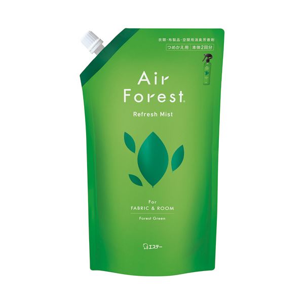 （まとめ） エステー AirForest Refresh Mist フォレストグリーンの香り つめかえ用 540mL 1個 【×5セット】
