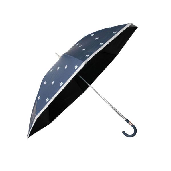 ■サイズ・色違い・関連商品■ブルー■ネイビー[当ページ]■ピンク■ホワイト■商品内容CHAMCHAM MARKETの晴雨兼用傘です。スライド式の長傘スタイルで使いやすいです。遮光率99%以上、UV遮蔽率99%以上、遮熱効果、雨の日使用可能と嬉しい機能も充実しています。コントラストのついたラディッシュプリントが晴れの日に映え、厳しい夏も楽しく過ごせます。贈り物にも最適です。■商品スペック●カラー：ネイビー●素材：ポリエステル100%●親骨サイズ：48.5cm●原産国：中国 使用時のご注意●本製品には尖った部分があります。周りの人や物に当たらないよう、周囲の安全を確認してご使用ください。●手元や骨部分が壊れた場合は、怪我や事故になる恐れがある為、使用を中止してください。強風の時は、本製品が破損する恐れがありますので使用しないでください。●ステッキとして使用するなど、傘本来の目的以外での使用は止めて下さい。●本製品は、自転車・ベビーカー等と固定する器具に取り付けて使用する構造になっておりません。破損・視野の妨げ・重大な事故の原因となる恐れがありますので、絶対に取り付けないでください。●傘骨には構造上、骨同士が狭くなっている部分や、尖った部分があります。手や指を怪我する恐れがありますので、ご注意ください。●ハンドクリームや日焼け止めクリーム等が、本製品の生地・手元部分の色落ちの原因になる場合があります。●ご使用後は、本製品を陰干しにして完全に乾いてからおしまいください。濡れたまま保管しますと、錆の発生や生地の色移りの原因となる場合があります。※お子様がご使用の際は、保護者からご注意・ご指導ください。※サイズ・重量の記載がある場合は概算表記です。■送料・配送についての注意事項●本商品の出荷目安は【4 - 6営業日　※土日・祝除く】となります。●お取り寄せ商品のため、稀にご注文入れ違い等により欠品・遅延となる場合がございます。●本商品は仕入元より配送となるため、沖縄・離島への配送はできません。[ 1CM230010137 ]