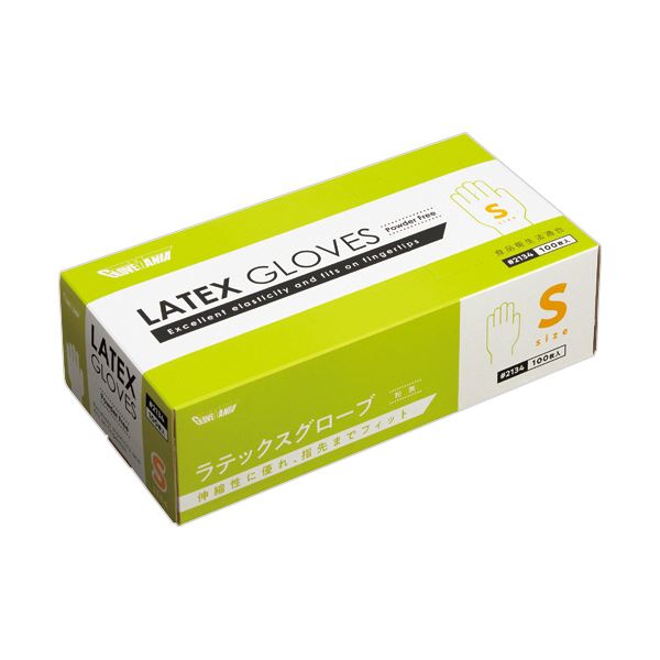 〔まとめ〕 川西工業 ラテックスグローブ 粉なし S #2134 1箱 (100枚) 〔×5セット〕 使い捨て手袋 使いきり手袋