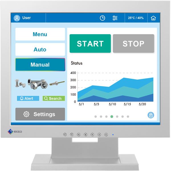 EIZO 38cm(15.0)型タッチパネル装着カラー液晶モニター DuraVision FDX1502T-Tグレイ FDX1502T-TGY