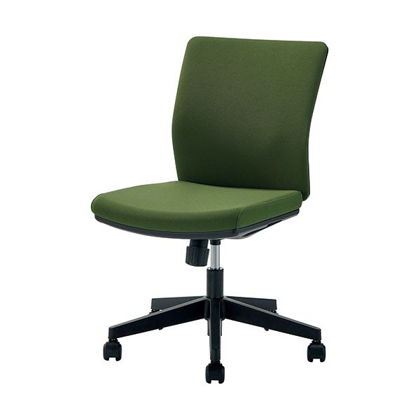 ライオン事務器 LEO オフィスチェアー ファブリックタイプ 肘なし グリーン （お客様組立） LE-1740-GR 1脚 組立式