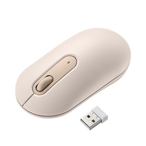 サンワサプライ 静音薄型ワイヤレスマウス ベージュ MA-WBS327BG 1個