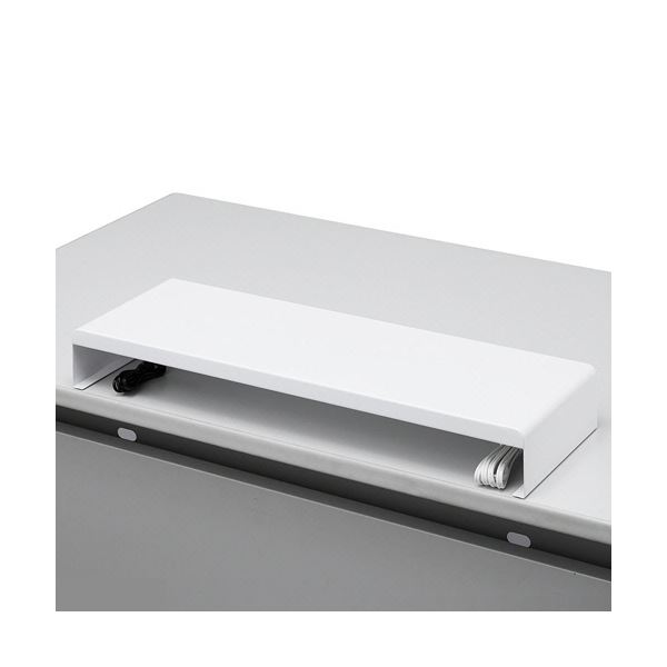 サンワサプライ電源タップ+USBポート付机上ラック 幅600×奥行200×高さ80mm ホワイト MR-LC202WN 1台 [2]