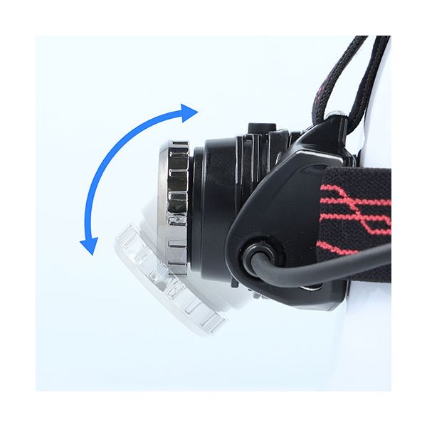 Shop E-ASUのGENTOS Gシリーズ ヘッドライト 5年保証 110〜700ルーメン 充電池 ／ 乾電池兼用 耐塵・耐水（IP66準拠）＆2m落下耐久 GH-203RG｜アングル2