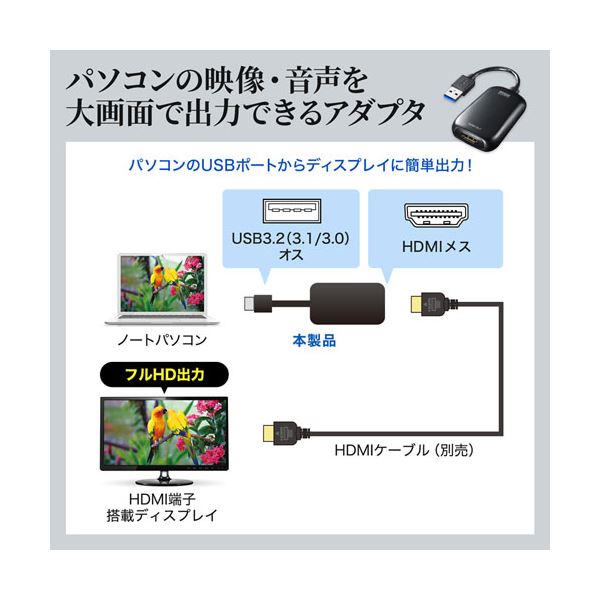 サンワサプライ USB3.2-HDMIディスプ...の紹介画像3