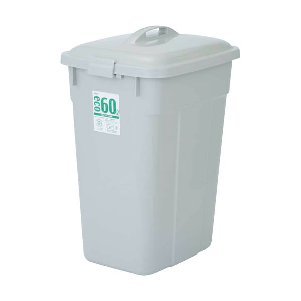 【訳あり・在庫処分】 (まとめ) 積水テクノ成型 エコポリペール 角型 60L フタ単品(本体別売) グレー PEKF6H 1個 【×5セット】 [2]