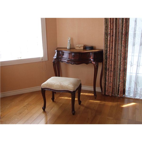 アンティーク調猫足スツール/腰掛椅子 【ブラウン】 木製 『フランシスカ』 高さ45cm 【完成品】 [2]