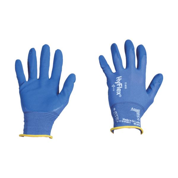 （まとめ）アンセル ニトリル背抜手袋 ハイフレックス 11-818 Lサイズ 11818-9 1双【×30セット】