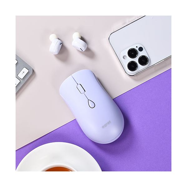 Shop E-ASUのビジネスハーモニー EGRET SweetiE おしゃれ且つ高機能の充電式ワイヤレスマウス ラベンダーラテ EM23-S1｜アングル2