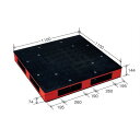 カラープラスチックパレット/物流資材 【1100×1100mm ブラック/レッド】 両面使用 HB-R4・1111SC 岐阜プラスチック工業【代引不可】(3)