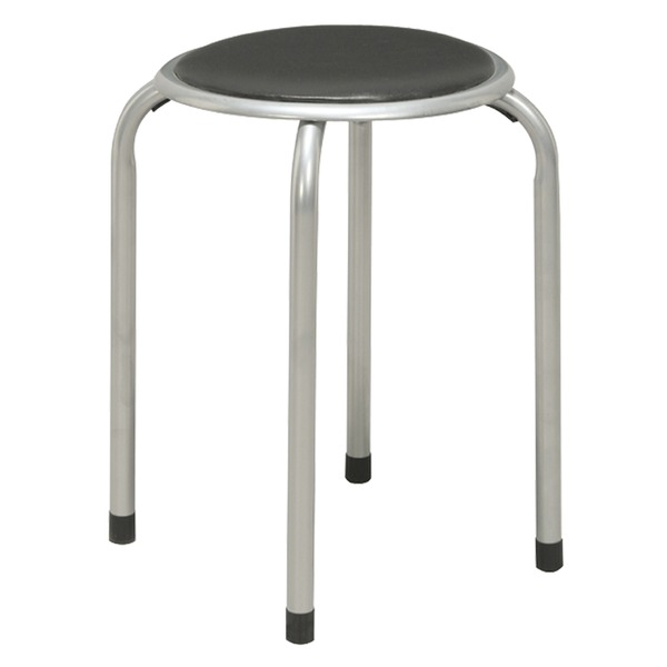 ホームスタッキングスツール(丸椅子) 高さ44cm 合成皮革/スチール/パイプイス/業務用/スリム/コンパクト/軽量/完成品/NK-055