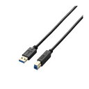(まとめ)エレコム USB3.0ケーブル(A-B) USB3-AB20BK【×3セット】(2)