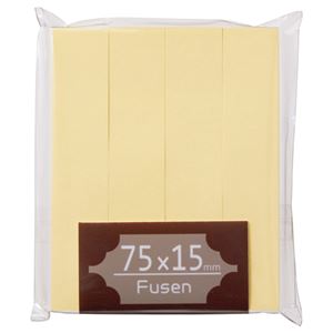 （まとめ） TANOSEE ふせん 75×15mm クリーム 1パック（4冊） 【×20セット】