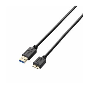 (まとめ)エレコム USB3.0ケーブル(A-microB) USB3-AMB20BK