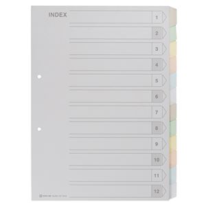 （まとめ） キングジム カラーインデックス A4タテ 2穴 6色12山+扉紙 907-12Y 1組 【×15セット】