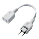 (まとめ) エレコム ACアダプタ用電源延長コード 2Pオス-メス 1個口 ホワイト 0.1m T-ADR1WH 1個 【×10セット】(2)
