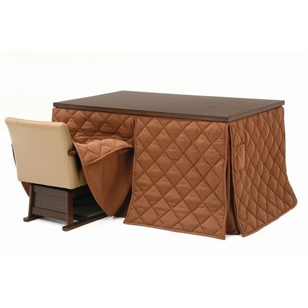 こたつ布団 こたつ掛け布団 幅150cm 洗える ハイタイプ 薄掛け リモコン用ポケット付き マロン リビング ダイニング【代引不可】 [2]