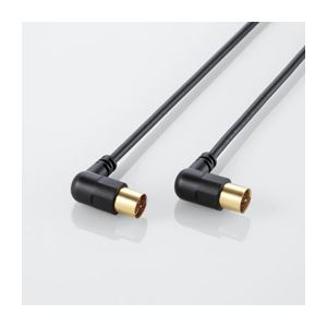 (まとめ)エレコム アンテナケーブル(L型-ストレート) AV-ATLS100BK【×3セット】