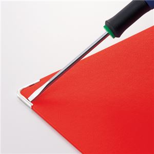 Shop E-ASUの（まとめ） ライオン事務器 カラーボール用箋挟 クロス貼り A4タテ レッド CS-120C 1枚 【×15セット】｜アングル3