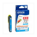 (まとめ) エプソン EPSON インクジェットカートリッジ ICC70L シアン(増量) 1個入 【×2セット】(2)