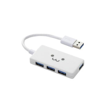 (まとめ) エレコム 4ポートUSB3.0ハブ(コンパクトタイプ) U3H-A416BF1WH 【×2セット】
