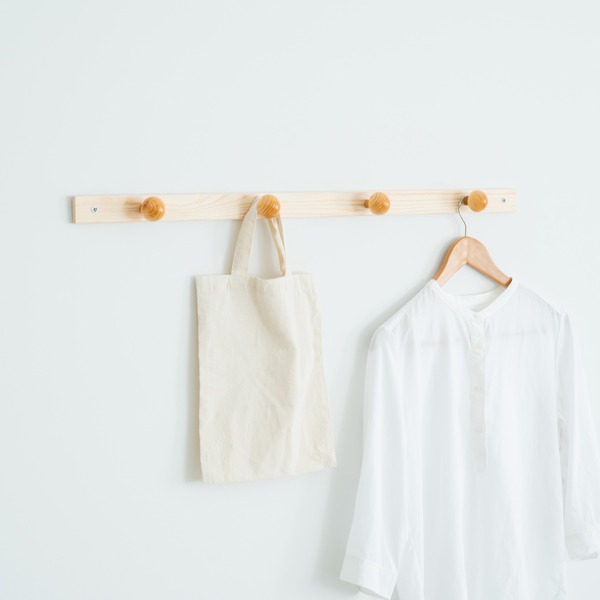 【30本セット】コートハンガー【4玉】 (ナチュラル) 幅85cm 壁掛けフック/木製(天然木)/北欧風/ウォールハンガー/コート掛け/帽子掛け/省スペース/業...