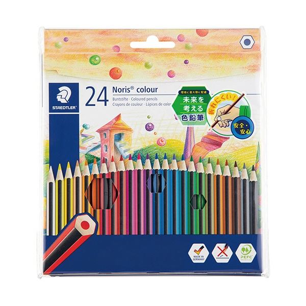 13 - 24 Colors - (まとめ) ステッドラー ノリスカラー色鉛筆 紙ケース入 24色(各色1本) 185 C24PB 1パック 【×5セット】