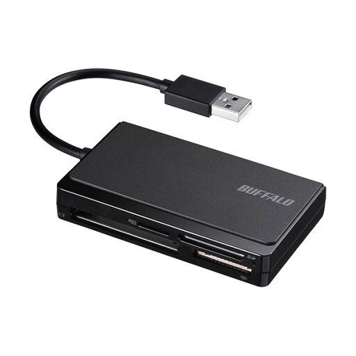 バッファロー USB2.0マルチカードリーダー/ライター ケーブル収納モデル ブラック BSCR300U2BK 1台 バッファロー USB2.0マルチカードリーダー/ライター ケーブル収納モデル ブラック BSCR300U2BK 1台