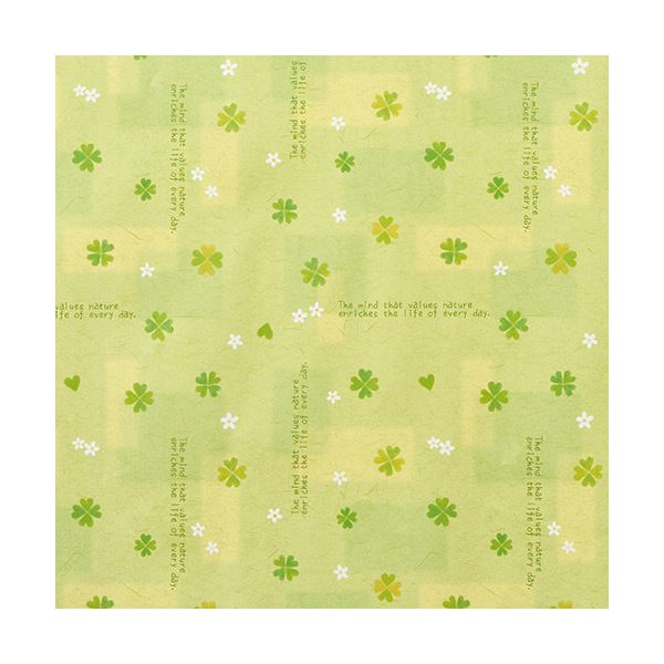 (まとめ)ササガワ 包装紙 ハッピークローバー 半才判 49-1514 1パック(50枚) 【×3セット】