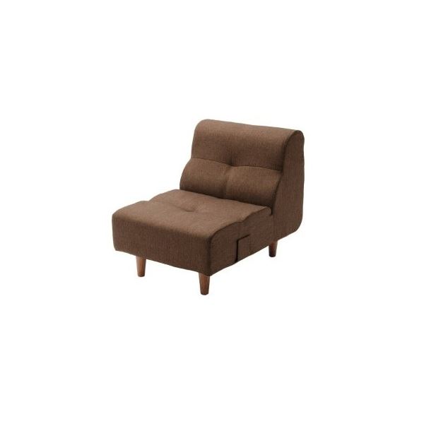 リビングダイニング ソファー 【1人掛け】 幅56cm ブラウン ファブリック 樹脂脚付 スチールパイプ ウ..