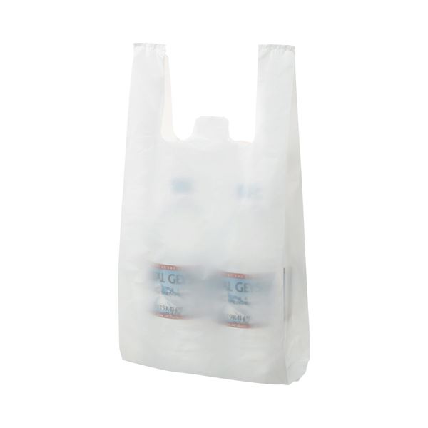 (まとめ) TANOSEE 乳白レジ袋 20号 ヨコ215×タテ450×マチ幅125mm 1パック（100枚） 【×30セット】