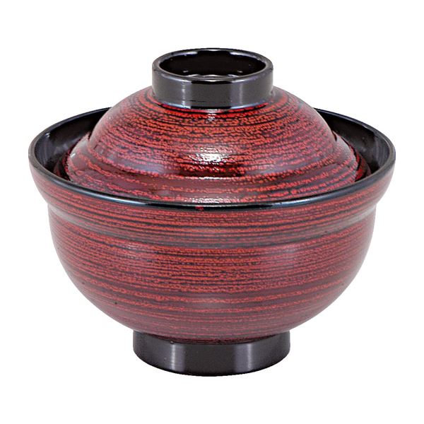 3.5寸 かがみ椀/お椀 【溜ハジキ刷毛目内黒 TA】 直径105×高さ87(62)mm 日本製 食洗機対応 〔和食 レス..