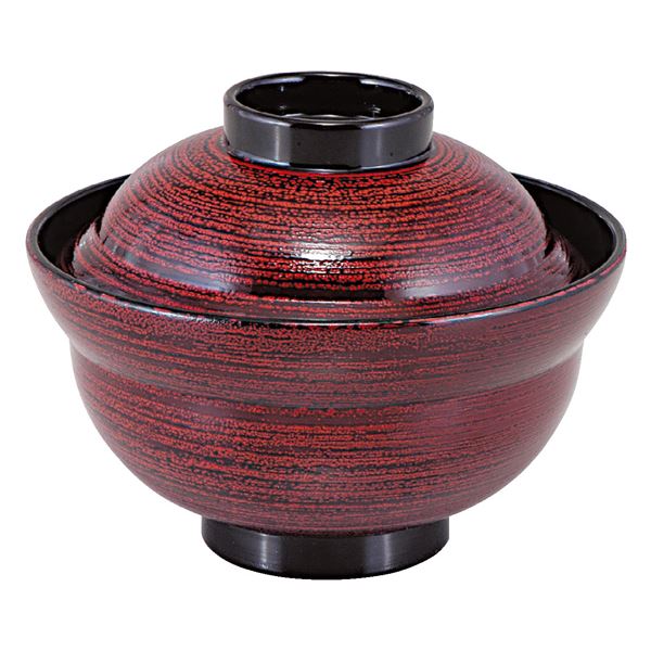 4.6寸 かがみ丼/どんぶり鉢 【溜ハジキ刷毛目内黒 TA】 直径140×高さ107(75)mm 日本製 食洗機対応 〔和..