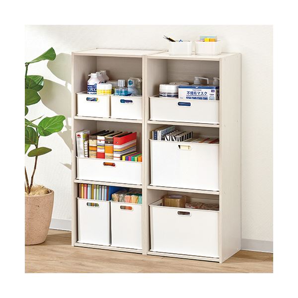 Shop　E-ASUの（まとめ）サンカ squ+ ナチュラ インボックスSD ホワイト NIB-SDWH 1個【×3セット】｜アングル2