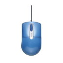 (まとめ)バッファロー 有線光学式マウス 静音3ボタン Mサイズ ブルー BSMOU27SMBL 1個【×5セット】(2)