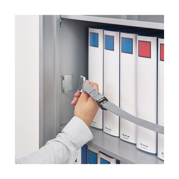 (まとめ) キングジム 収納棚につける落下防止ベルト RB1800 1パック 【×3セット】