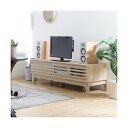 テレビ台 ローボード 約幅120cm ナチュラル AV機器収納対応 コード穴 引き出し 脚付き ライン リビング ダイニング【代引不可】(3)