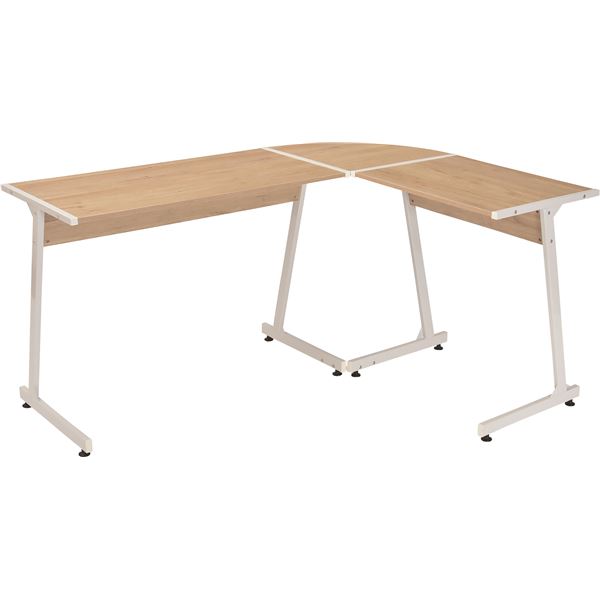 パソコンデスク/PCデスク 【幅147cm コーナータイプ ナチュラル】 スチール アイアン コーナーデスク 組立品 〔在宅ワーク〕【代引不可】 [2]