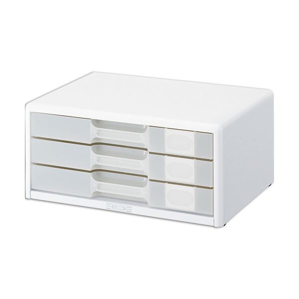 ■商品内容●A4判3段引き出し。●本体、トレー共にさわやかなホワイトカラー。■商品スペックサイズ：A4ヨコ段数仕様：3段外寸：W349×D253×H162mm引出内寸：W315×D220×H37mm色：ホワイト材質：再生ポリスチレン樹脂重量：2.7kg【キャンセル・返品について】商品注文後のキャンセル、返品はお断りさせて頂いております。予めご了承下さい。■送料・配送についての注意事項●本商品の出荷目安は【5 - 11営業日　※土日・祝除く】となります。●お取り寄せ商品のため、稀にご注文入れ違い等により欠品・遅延となる場合がございます。●本商品は仕入元より配送となるため、沖縄・離島への配送はできません。[ LA4-553W ]