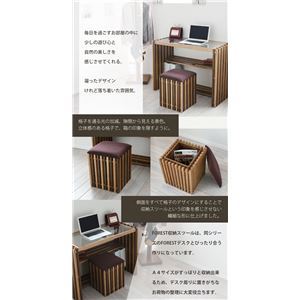 オットマン 約幅345×奥行345×高さ420mm ブラウン 木製 パイン 収納スツール 完成品 リビング ダイニング インテリア家具【代引不可】 [2]