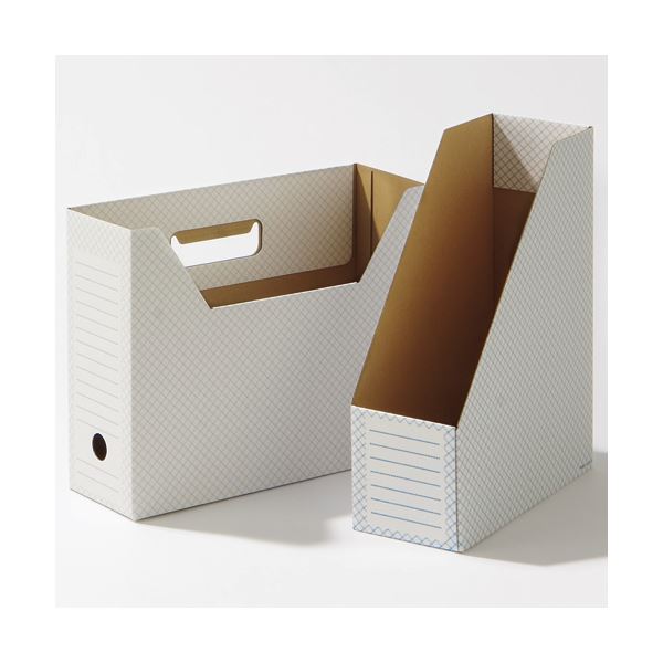 (まとめ）TANOSEEボックスファイル(ホワイト) A4ヨコ 背幅100mm グレー 1セット(50冊:10冊×5パック)【×3セット】