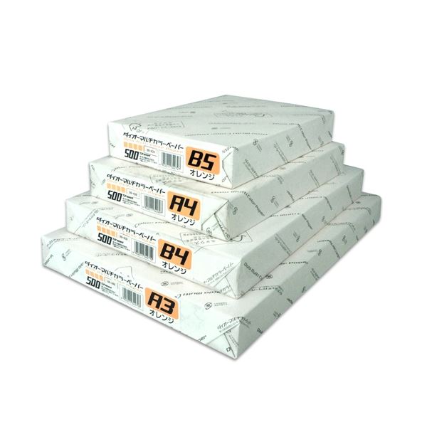 (まとめ）大王製紙 マルチカラー紙 CW-620C A4オレンジ500枚【×5セット】(2)