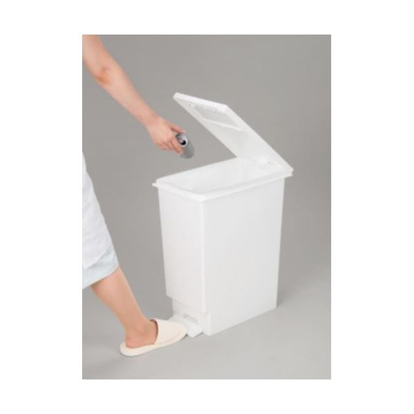 (まとめ)新輝合成 ユニード プッシュ&ペダル 45L ホワイト DS-453-045-8 1個 【×3セット】 [3]