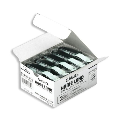 (まとめ)カシオ CASIO ネームランド NAME LAND スタンダードテープ 12mm×8m 白/黒文字 XR-12WE-5P-E 1パック(5個)【×3セット】 (まとめ)カシオ CASIO ネームランド NAME LAND スタンダードテープ 12mm×8m 白/黒文字 XR-12WE-5P-E 1パック(5個)【×3セット】